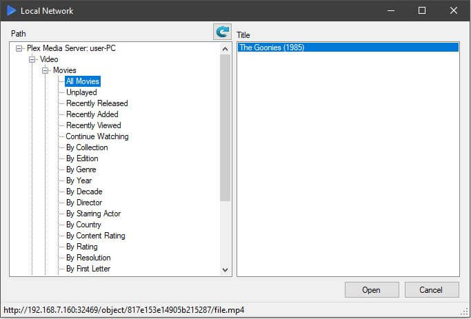 Stream From Local Network Media Servers