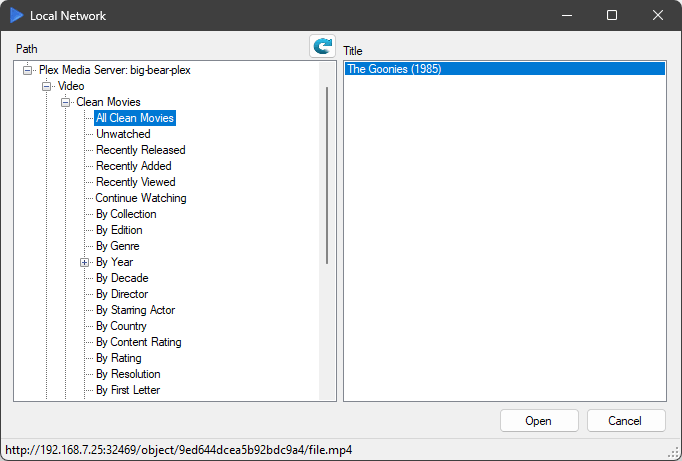 Stream From Local Network Media Servers